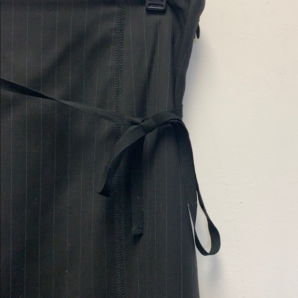 J.Crew wool pinstripe black skirt with tie - Picture 2 of 4
